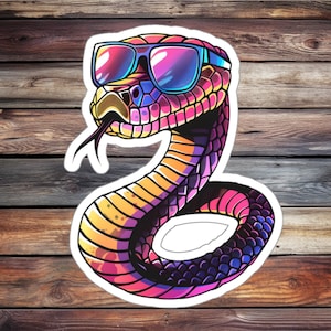 Pegatina de serpiente supergenial (pegatina de animal, pegatina de botella de agua, pegatina de diario, pegatina de portátil, pegatina personalizada)