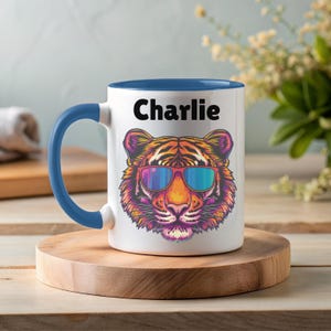 Super Cool Tiger Mug,  Personalized Coffee Mug,  Custom Coffee Cup for Animal Lovers, Gift for Kids and Friends, Unique Mug