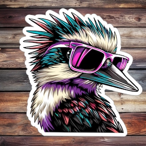 Super Cool Kookaburra Sticker (Bird Sticker, Water Bottle Sticker, Journal Sticker, Laptop Sticker, Custom Sticker)