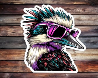 Coole kookaburra-sticker, dagboek, laptop, waterfles
