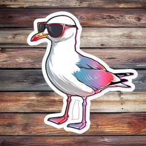 Pegatina de gaviota súper genial (pegatina de animal, pegatina de botella de agua, pegatina de diario, pegatina de computadora portátil, pegatina personalizada)