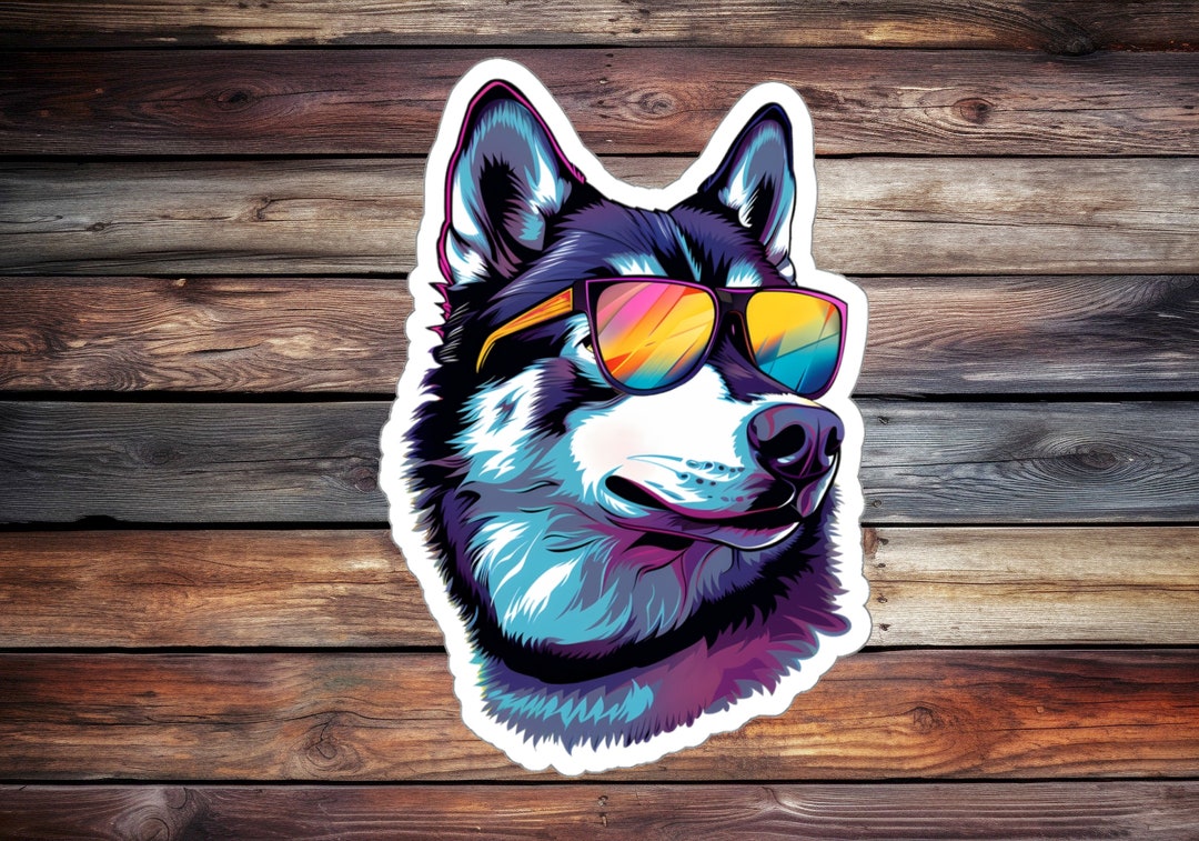 Cool Husky Sticker, Laptop Decal, Water Bottle Sticker - Etsy