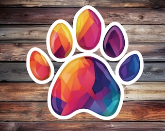 Dog Paw Print Sticker: Durable Vinyl Decal for Laptop, Water Bottle