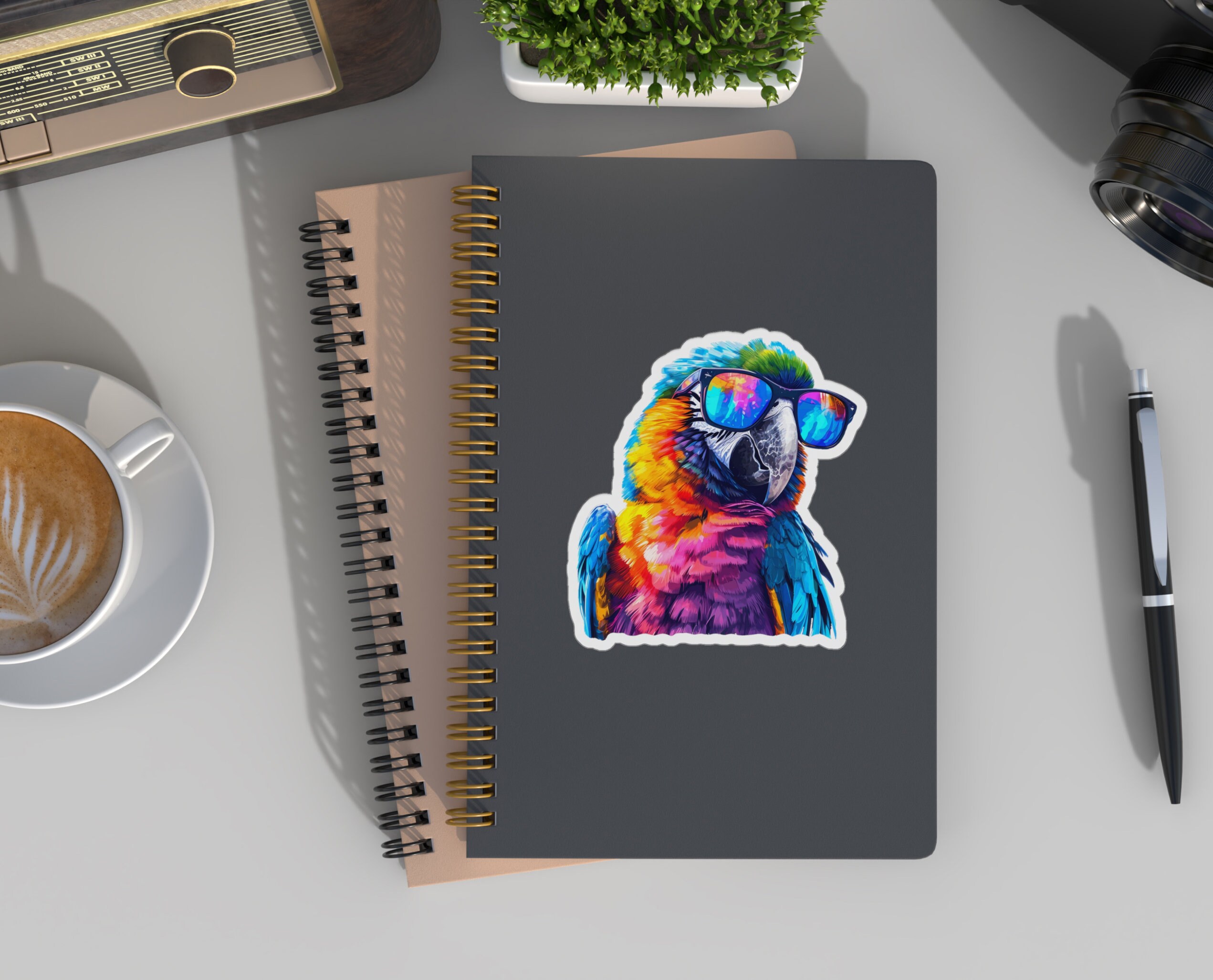Super Cool Parrot Sticker, Colorful Vinyl Decal - Etsy