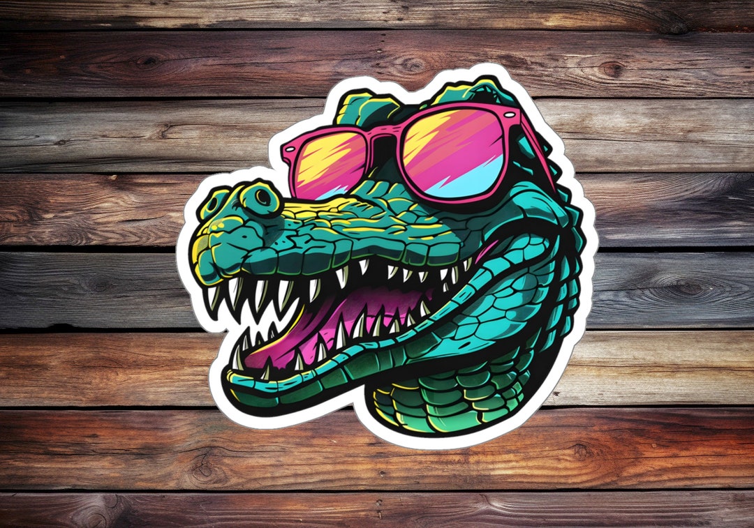 Alligator Sticker With Sunglasses, Vinyl Laptop Decal - Etsy