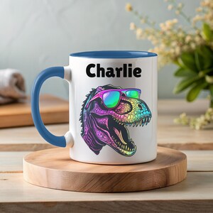 Super Cool T-Rex Mug,  Personalized Coffee Mug,  Custom Coffee Cup for Animal Lovers, Gift for Kids and Friends, Unique Mug