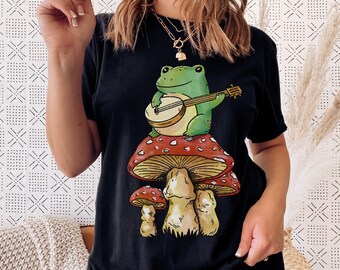 cottagecore shirt, cottagecore, cute cottagecore, cottagecore frog, gift for mom, vintage shirt, cottagecore clothes, cottagecore mushroom