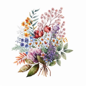 100  Flower bouquet Clipart Collection:100 High Quality Images for Digital Download -Perfect for Card Making, Mixed Media,Digital Crafting
