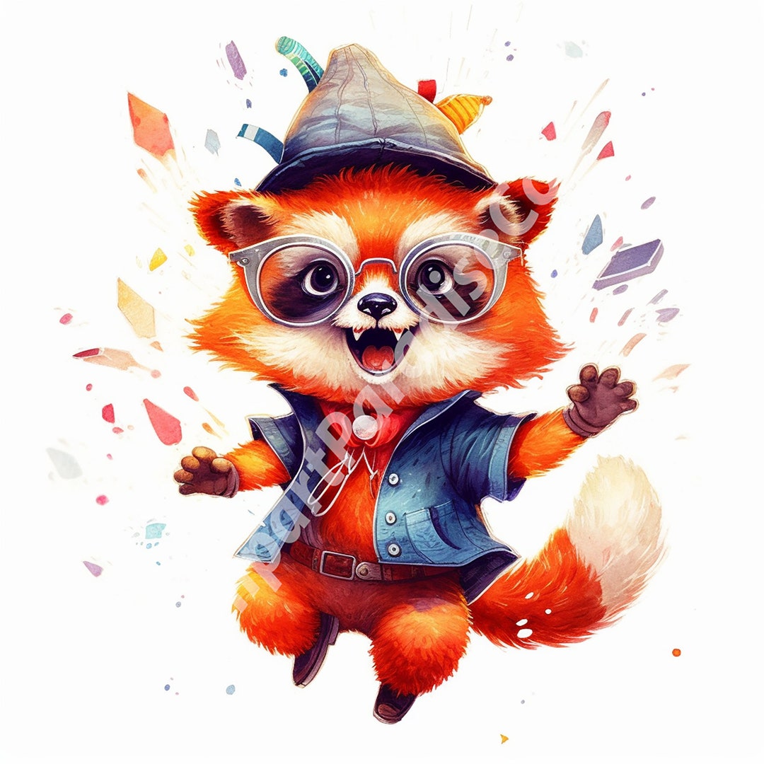 Cute Red Panda Clip Art : 12 High Quality Images Bundle 1th- Digital ...