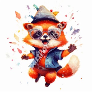 Cute Red Panda Clip Art : 12 High Quality Images bundle 1th- Digital Download  -  for Card Making, Mixed Media, and Digital Crafting