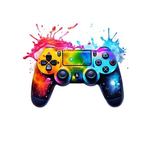 8 Gaming Controller Clipart Collection: 8 High Quality Images for Digital Download - for Card Making,Mixed Media, and Digital Crafting