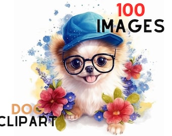 100 High Quality JPGs- Cute Dogs MEGA PACK ClipArt Collection, Digital Download- Perfect for Card Making, Mixed Media, and Digital Crafting