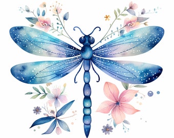 12 High Quality Dragonfly ClipArt Collection, Digital Download- Perfect for Card Making, Mixed Media, and Digital Crafting
