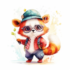 Cute Red Panda Clip Art : 12 High Quality Images bundle 2th- Digital Download  -  for Card Making, Mixed Media, and Digital Crafting