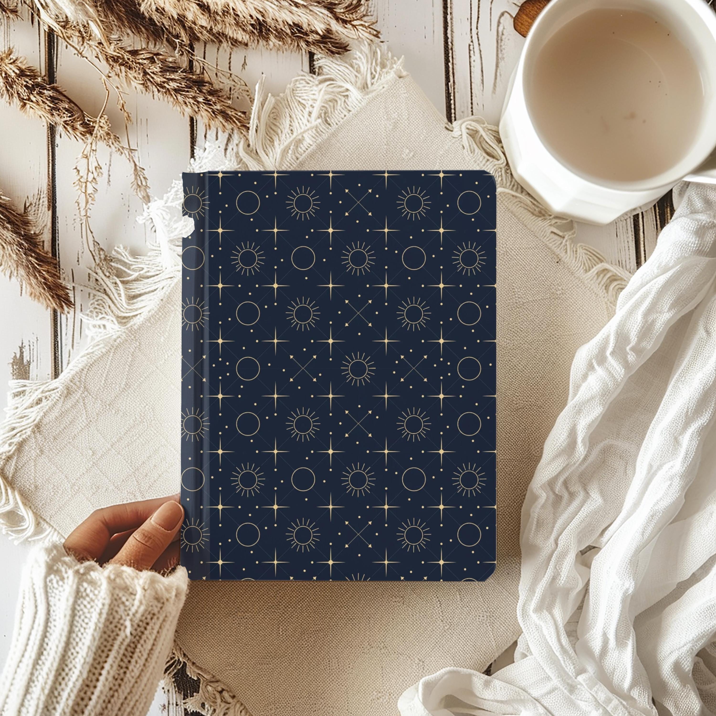 Celestial Grid Sun and Moon Hardcover Journal – Midnight Blue Astrology ...