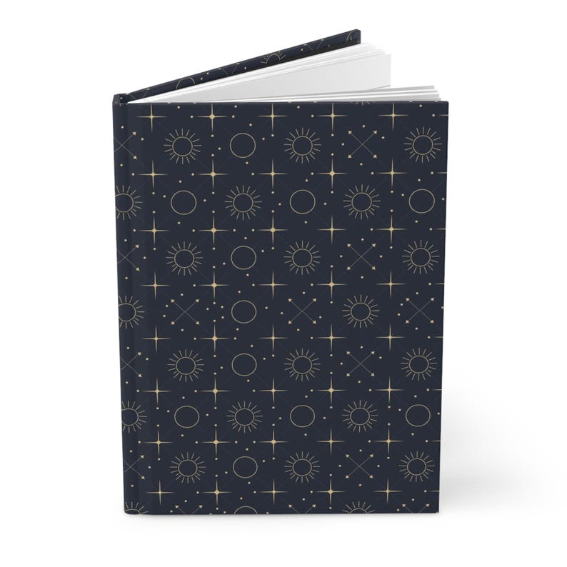Celestial Grid Sun and Moon Hardcover Journal – Midnight Blue Astrology ...