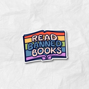 Read Banned Books Sticker | Member of Banned Books Club, Bookish Sticker, Funny Reading Sticker, Laptop Decal, Car Decal