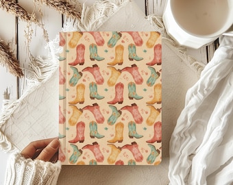 Boho Cowboy Boot Journal, Watercolor Western Notebook, Desert Diary, Cowgirl Gift