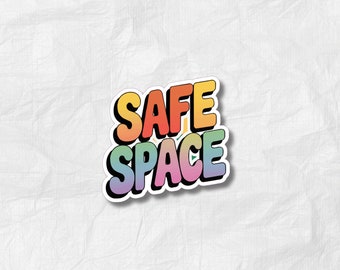 Naklejka Safe Space – naklejka winylowa na laptopa z napisem „Sprzymierzeńcy LGBTQ+ Pride i Neuroróżnorodności”