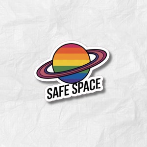 Safe Space Planet Sticker, Safe Place, Ally Sticker, Outer Space Identity, Waterproof Vinyl Sticker for Hydroflask
