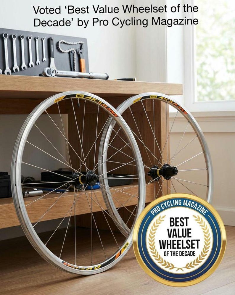 Mavic Aksium Race 700c Road Bike Wheelset Rims Front & Rear - Retro Silver image 1