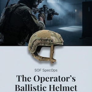 Sof specops fast combat helmet nij IIIA, v50, uhmwpe, tw liner, OBL & PBL Tested