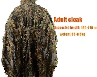 3D Camoflarge Sniper Ghillie Poncho tactical recon wear.