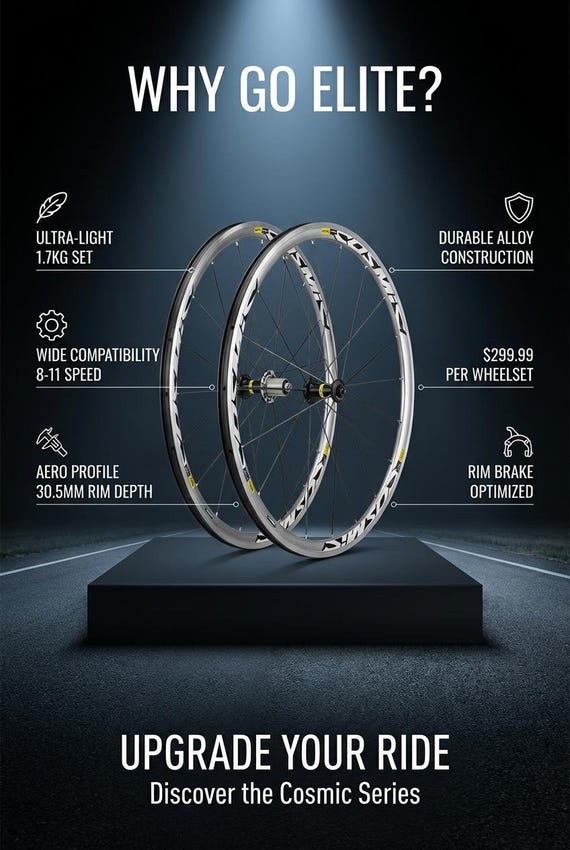 Mavic Cosmic Elite Silver UST Wheelset 700c 28