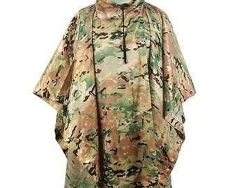 Bata impermeable Multicam MTP, poncho cortavientos