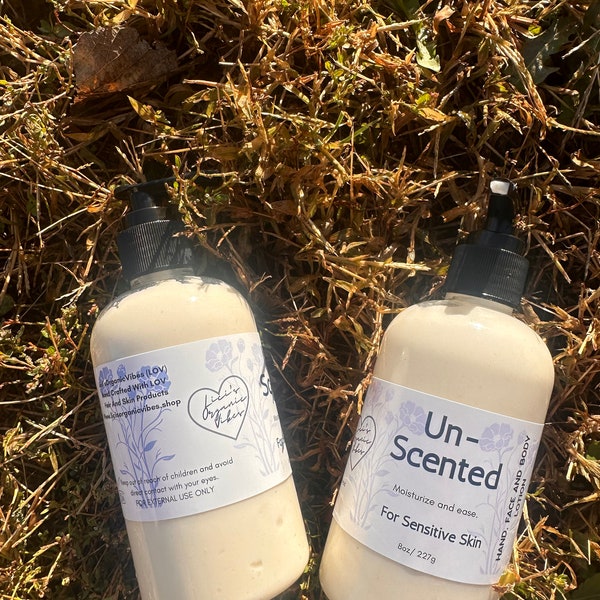 UNSCENTED LOTION | ECZEMA | Dry Skin Lotion| Organic | Handmade Lotion