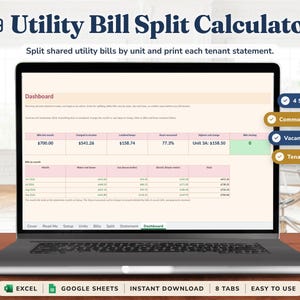 Landlord Utility Bill Split Calculator - Print a Tenant Statement for Each Unit (Excel & Google Sheets)