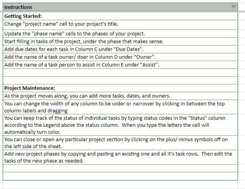 Project Plan To Do List