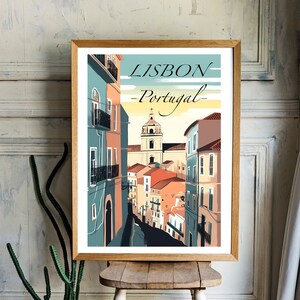 Lisbon Travel Poster Illustration v1 - DIGTAL DOWNLOAD Aspect Ratio 2:3