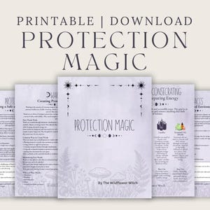 Protection Magic Guide Printable Grimoire Book of Shadows 23 Page Digital Download Spells Warding Banishing Crystals
