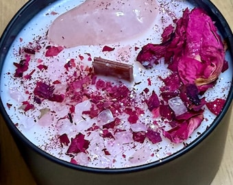LOVE SPELL Attraction Manifestation Candle with Crackling Wooden Wick