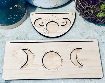 Triple Moon Tarot Card Stand | Altar Oracle Card Holder