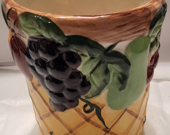 Hand Painted Ceramic Raised Fruit Jar by Gourmet Accents Used