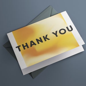 Modern Yellow Gradient Printable Thank You Card (2 Card Bundle), Digital Download