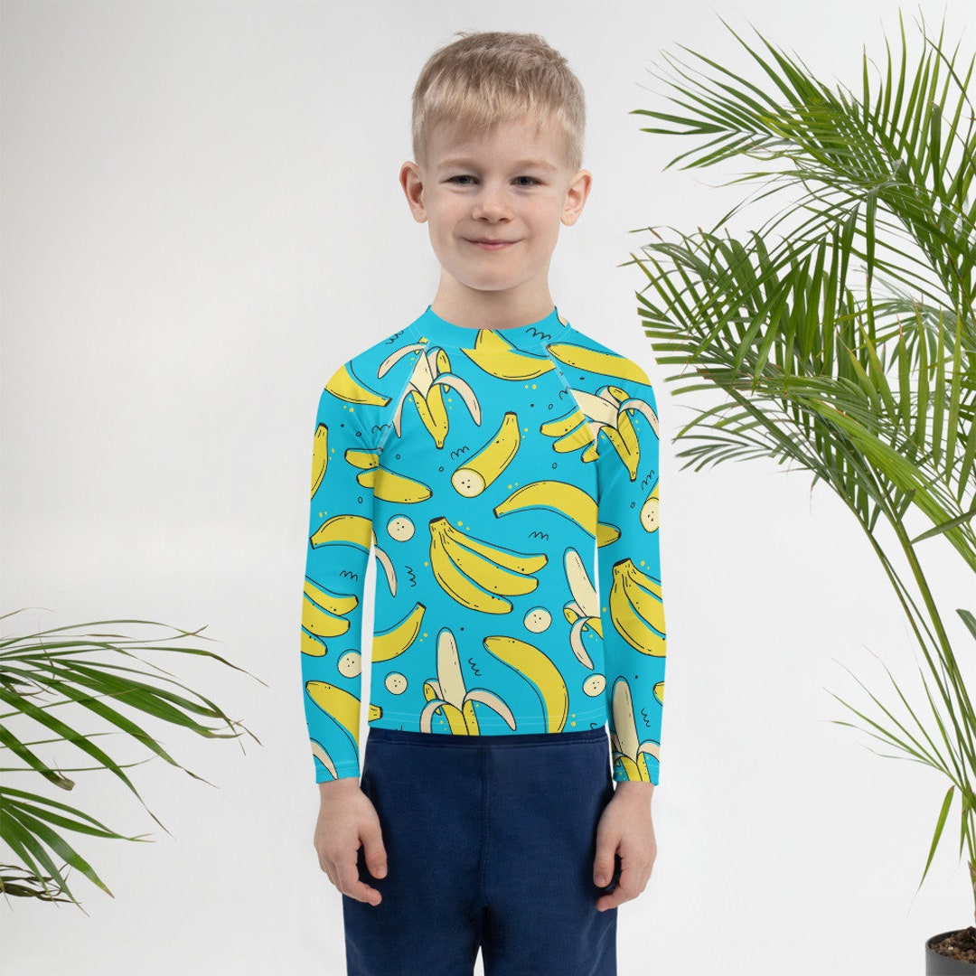 Kid Rash Guard Pattern Banana Bliss: Kids' Repeating Pattern Rash Guard - Etsy