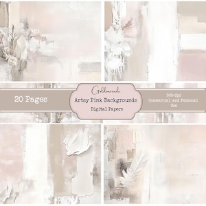 Arrière-plans roses artistiques. 20 papiers numériques. Journal indésirable. GP. Instantané. Danse classique. Scrapbooking, fabrication de cartes. 8,5 x 11 po. 300 ppp. Prairie dorée