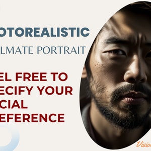 Pode incluir: Retrato fotorrealista de uma alma g&ecirc;mea com o texto "Sinta-se &agrave; vontade para especificar sua prefer&ecirc;ncia racial" em letras vermelhas. A imagem apresenta um close-up do rosto de um homem com barba, olhando diretamente para o espectador.