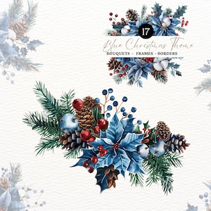 Blaue Weihnachtsblumen Clipart Staubig Blaue Hochzeit Blaue Blume Weihnachtsschmuck s Weihnachtsblumen Aquarell Blumenkranz Weihnachtsbaum