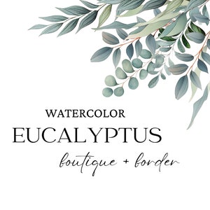 Watercolor Eucalyptus Clipart, Greenery Watercolor Clipart, Eucalyptus Clipart, Greenery Bundle Clipart, Sage Green