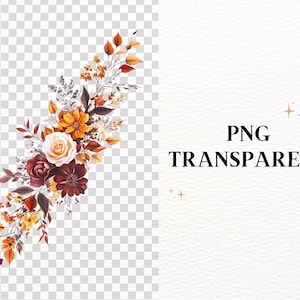 Watercolor Fall Botanical Clipart Autumn Flowers Illustrations Clip art Floral Fall png Autumn Leaves Foliage Sublimation Autumn Florals