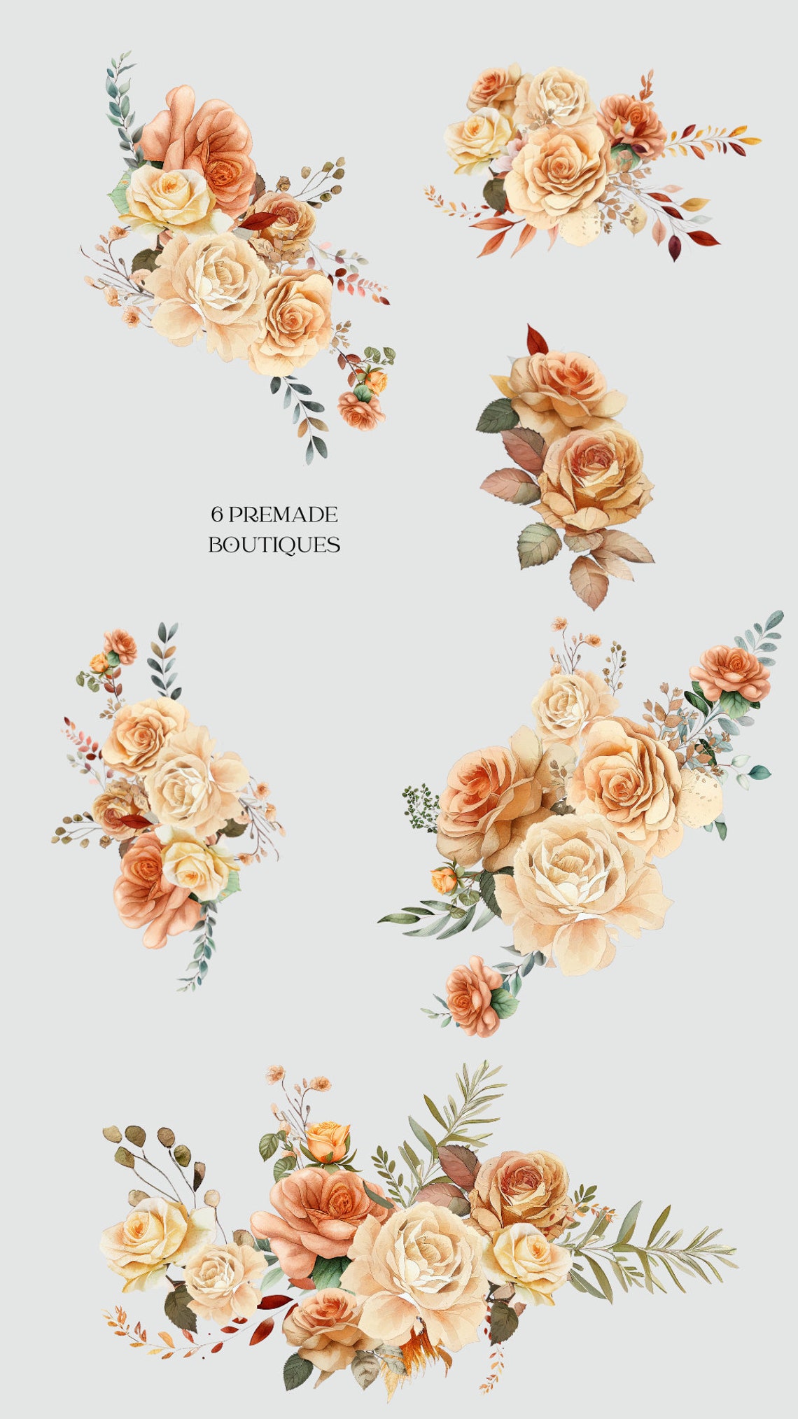 Watercolor Roses Flowers Clipart, Premade Roses Flowers, Flowers ...