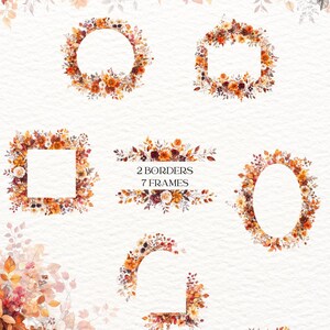 Watercolor Fall Botanical Clipart Autumn Flowers Illustrations Clip art Floral Fall png Autumn Leaves Foliage Sublimation Autumn Florals