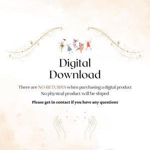 K&ouml;nnte beinhalten: Grafik f&uuml;r digitalen Download mit goldenem Glitzer-Design und dem Text "Digitaler Download". Der Text darunter lautet "Es gibt KEINE R&Uuml;CKGABEN beim Kauf eines digitalen Produkts. Es wird kein physisches Produkt versandt. Bitte kontaktieren Sie uns, wenn Sie Fragen haben."
