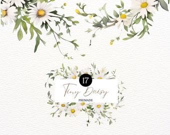 Watercolor Daisy Clipart Pure Bridal flower Watercolor Daisy Flower PNG White Flower Wedding Invitation Clipart Watercolor Wedding Clipart