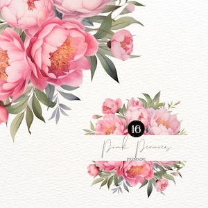 Aquarell rosa Pfingstrose Eukalyptus Clipart Pfingstrose Eukalyptus Clipart Floral Clipart Hochzeit Clipart rosa Pfingstrose Blumen Clipart Digital PNG