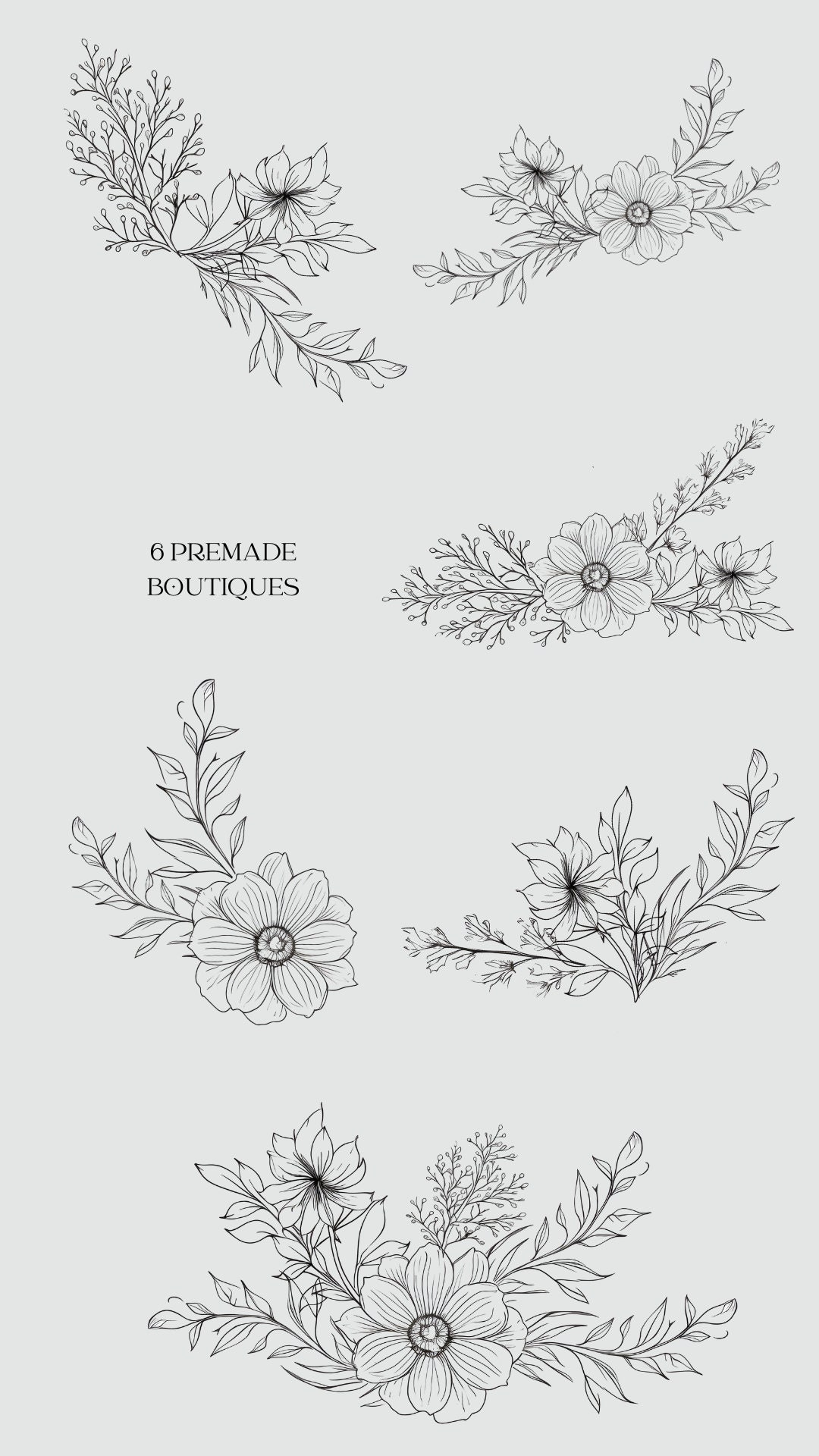 Line Floral Examples Floral Line Art, Botanical Line Art Illustrations, Minimalist Line ...